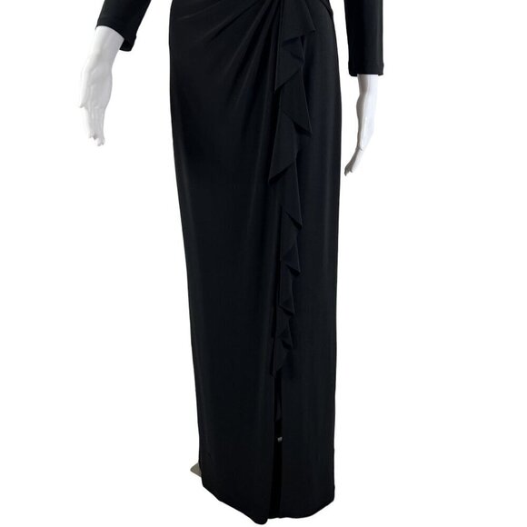 Ralph Lauren Womens Size 4 Black Evening Gown Pleated Elegant Romantic Stylish - Picture 3 of 16